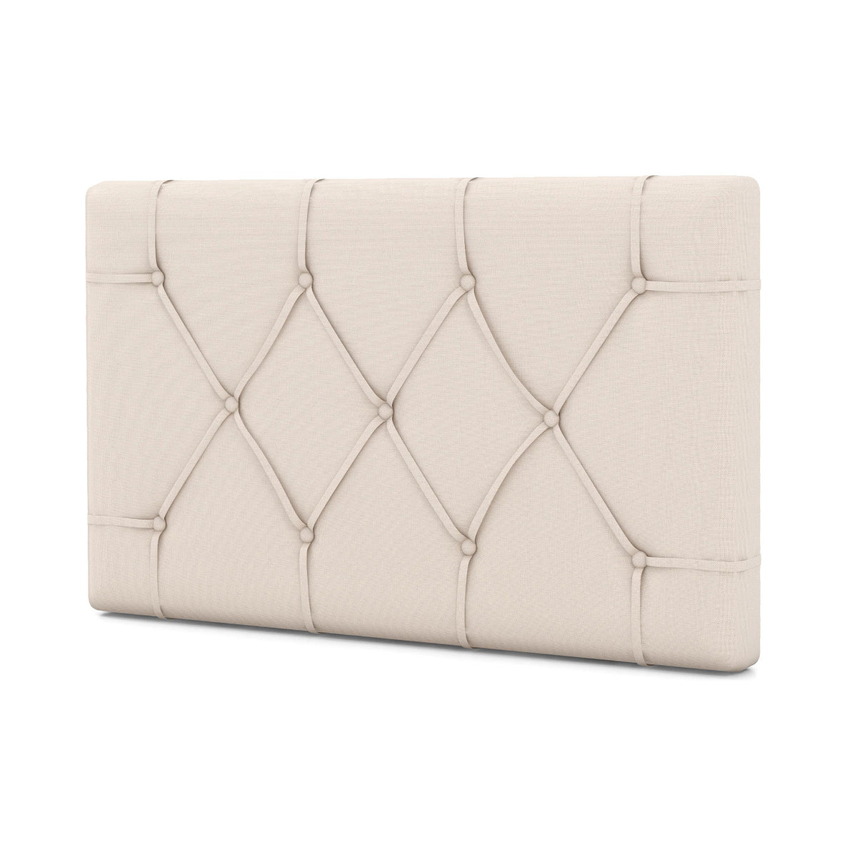 Twin Upholstered Headboard with Button Tufted Design - Beige