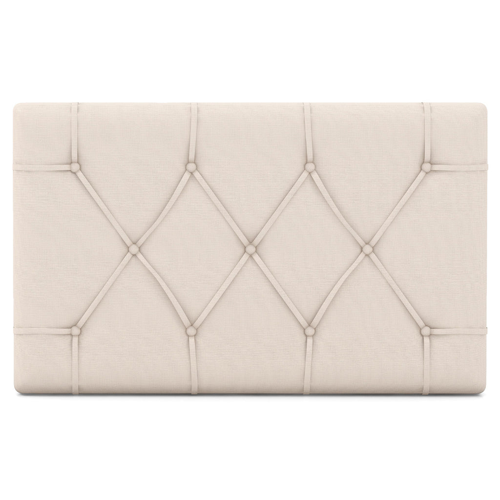 Twin Upholstered Headboard with Button Tufted Design - Beige