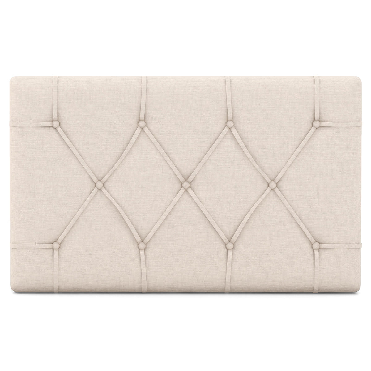 Twin Upholstered Headboard with Button Tufted Design - Beige