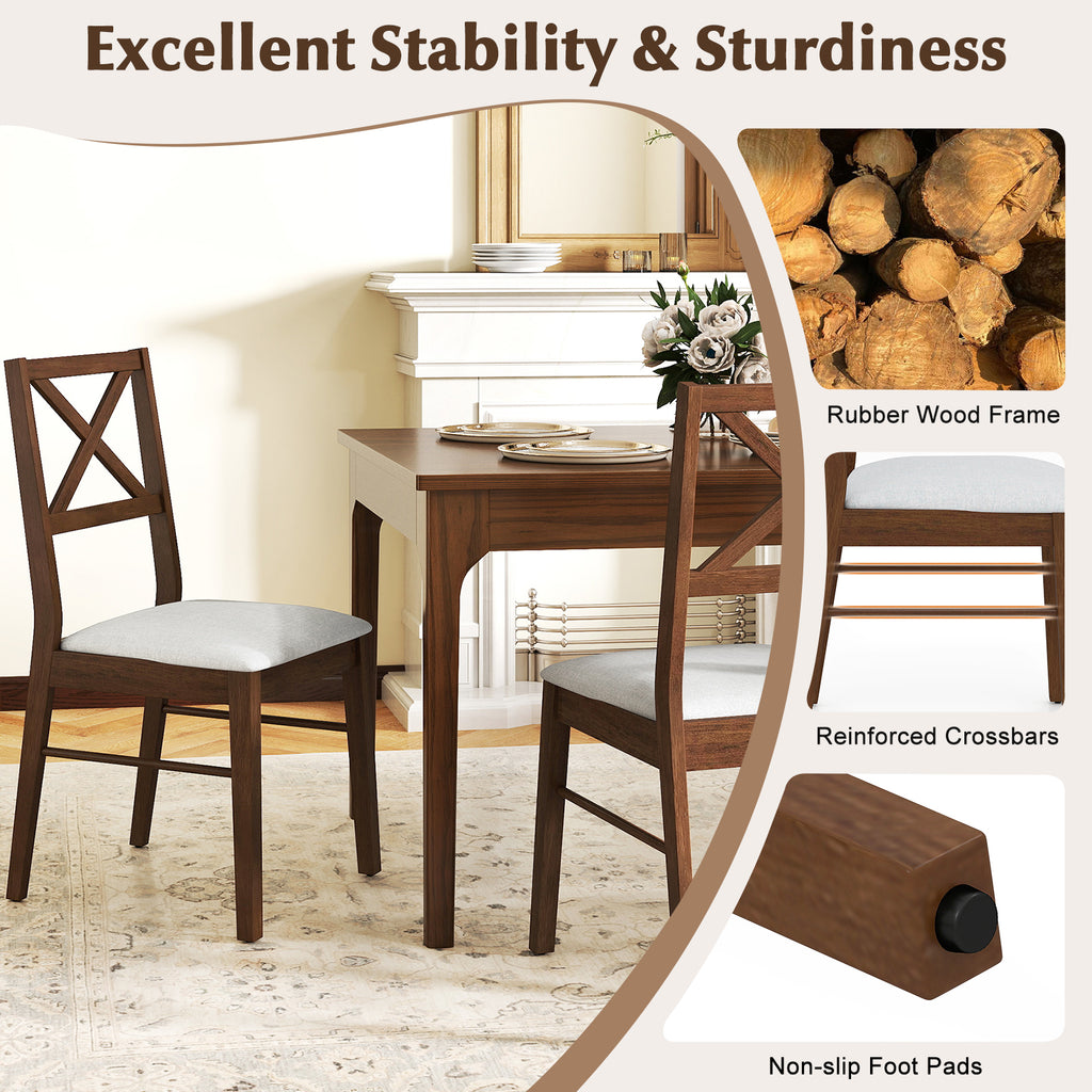 Upholstered Dining Chairs Set of 2 - Brown