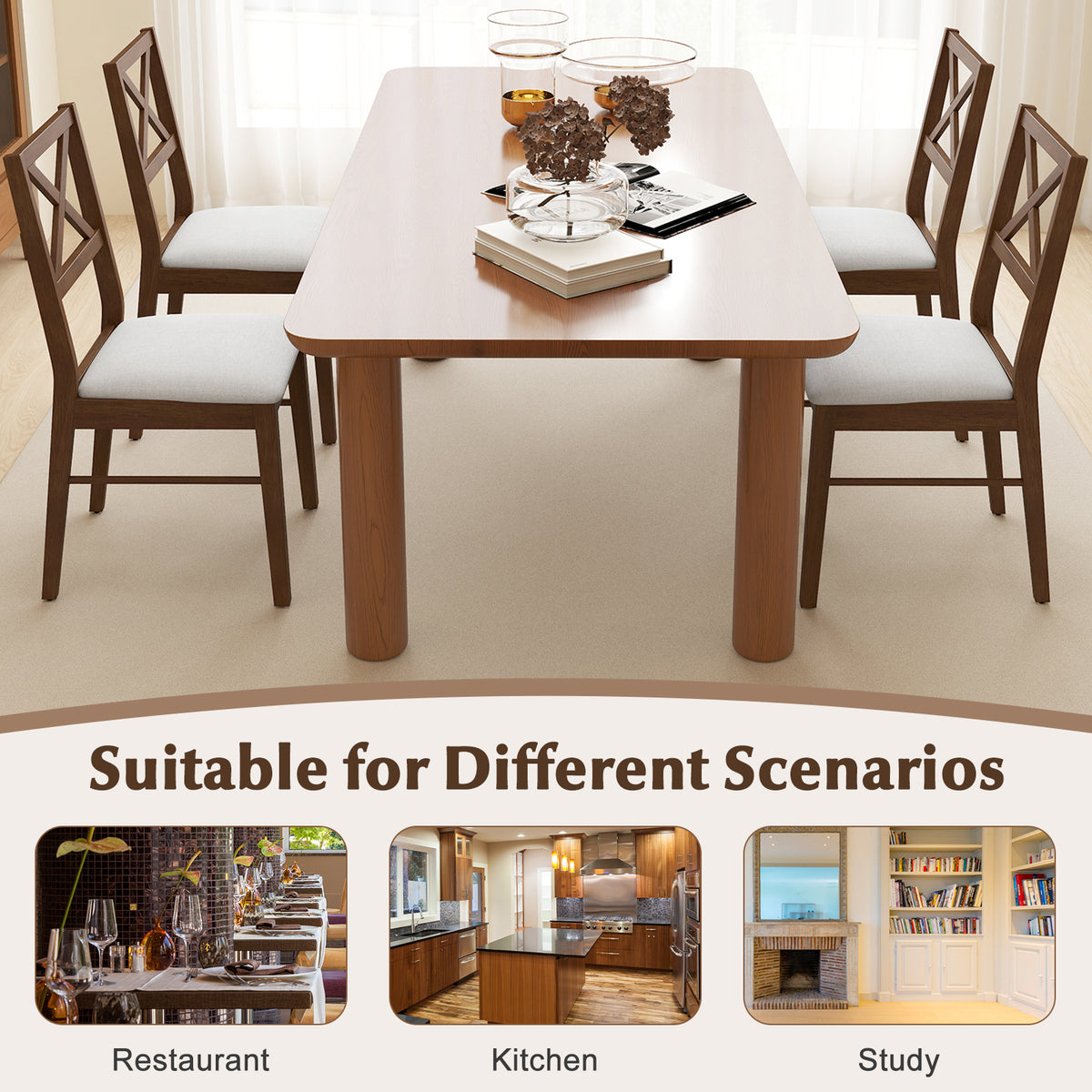 Upholstered Dining Chairs Set of 2 - Brown