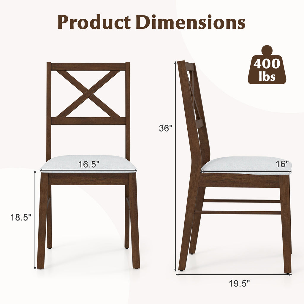 Upholstered Dining Chairs Set of 2 - Brown