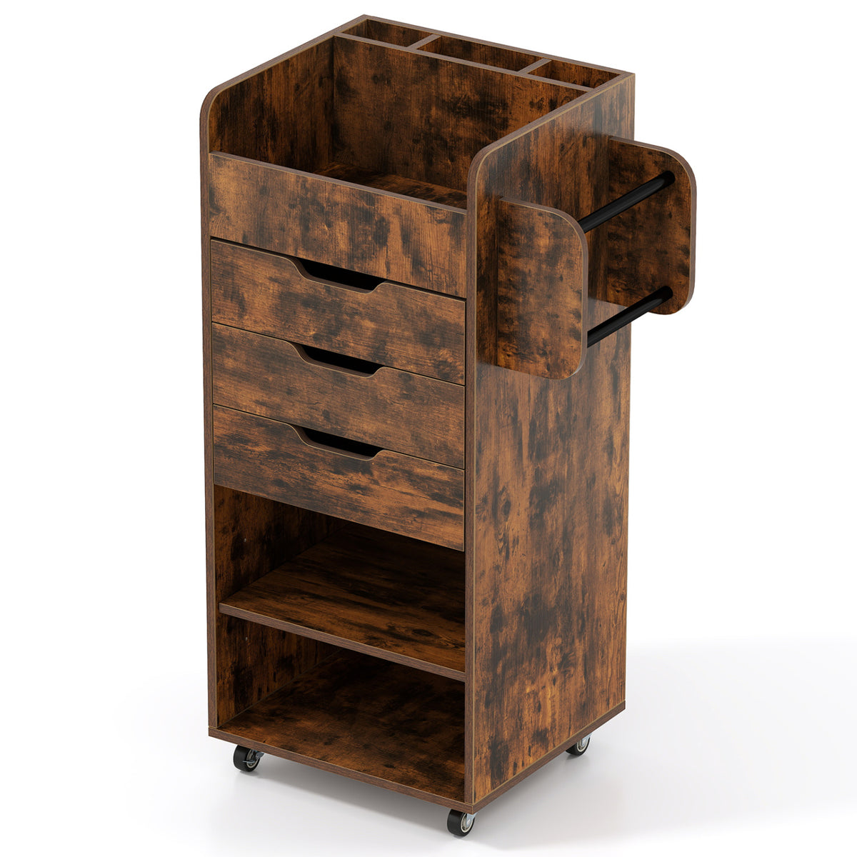 Wrapping Paper Storage Cart with 3 Drawers and Lockable Casters