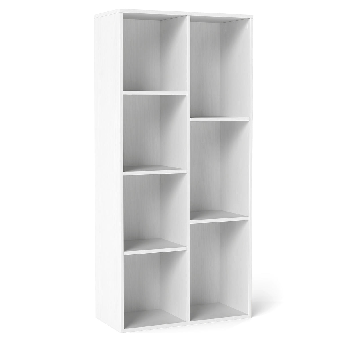 7-Compartment Freestanding Bookshelf, White