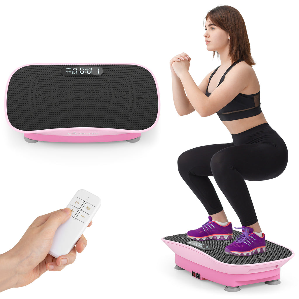 Pink 20 Inch Vibration Exercise Machine for Fat Burn & Weight Loss - 10 Speed Levels