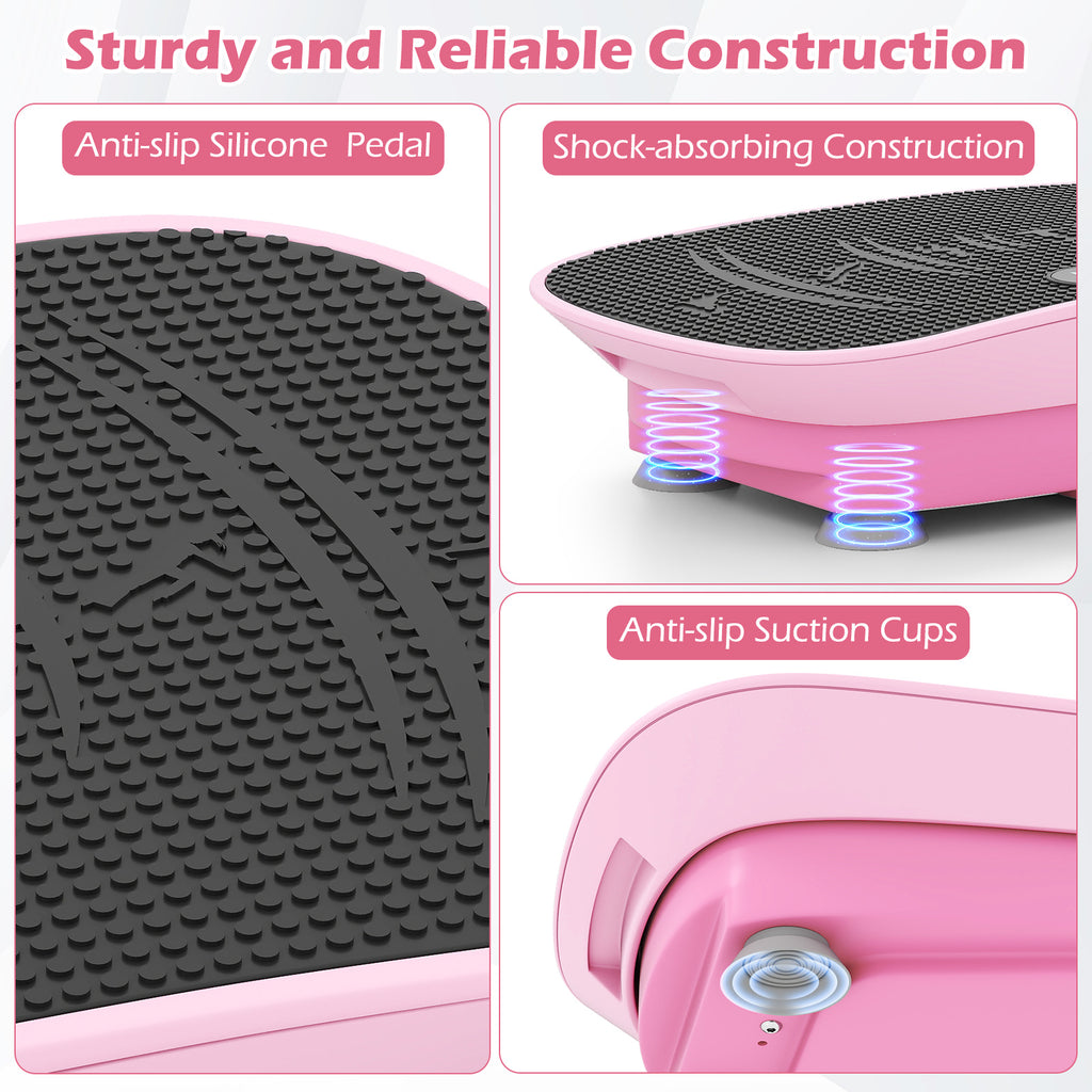 Pink 20 Inch Vibration Exercise Machine for Fat Burn & Weight Loss - 10 Speed Levels