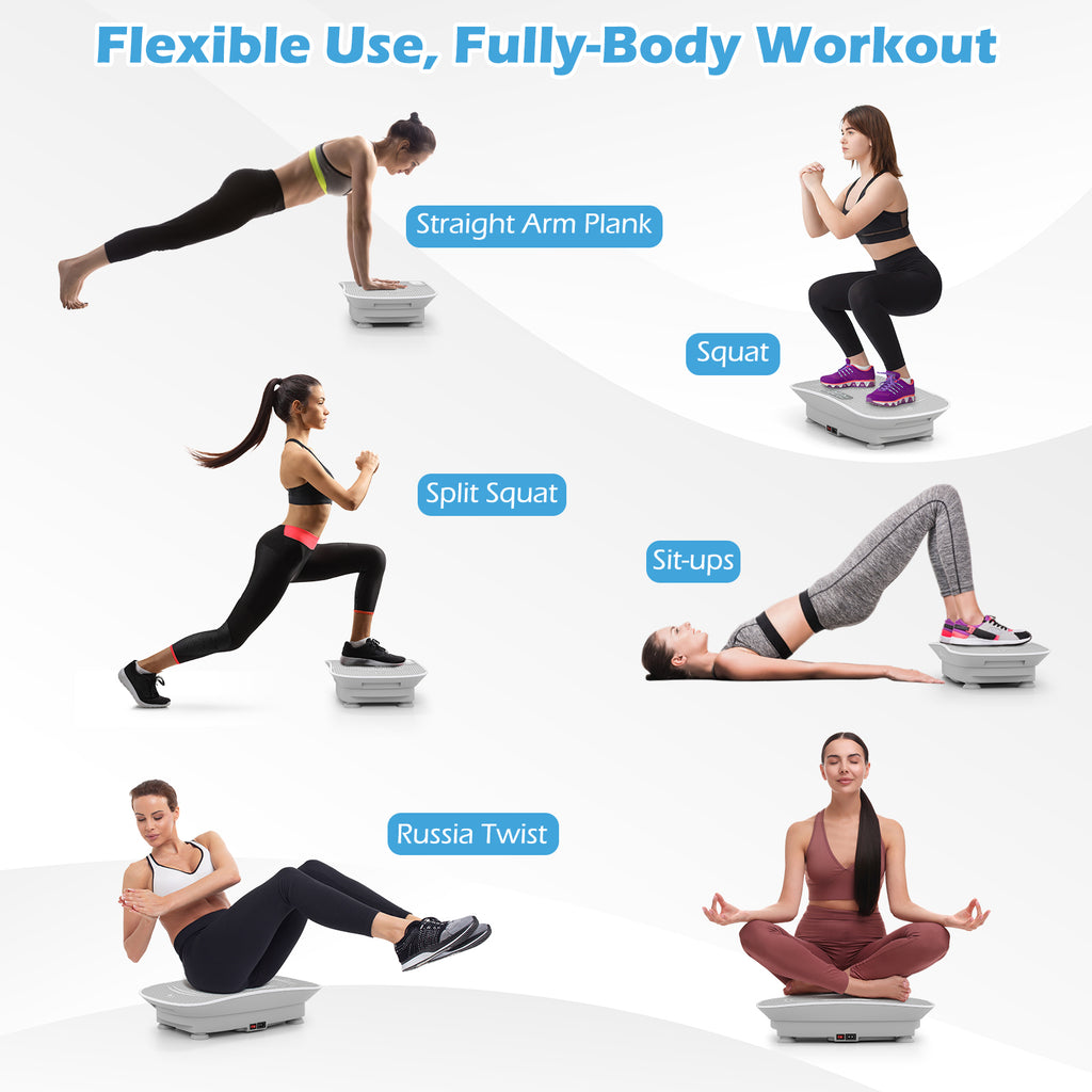 20 Inch Gray Vibration Plate Exercise Machine for Weight Loss & Lymphatic Drainage - 10 Speed Levels