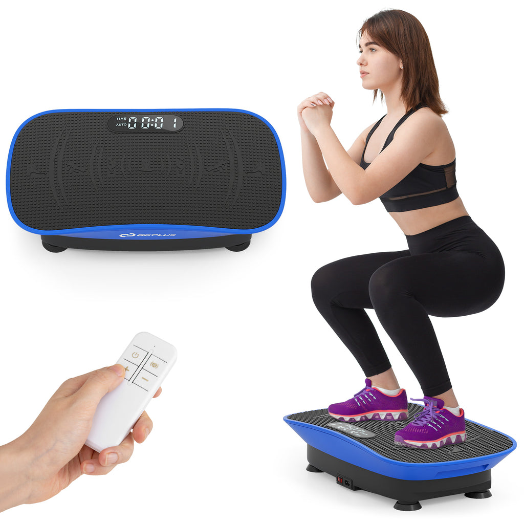 20 Inch Vibration Plate Exercise Machine for Weight Loss & Lymphatic Drainage - Navy, 10 Speed Levels