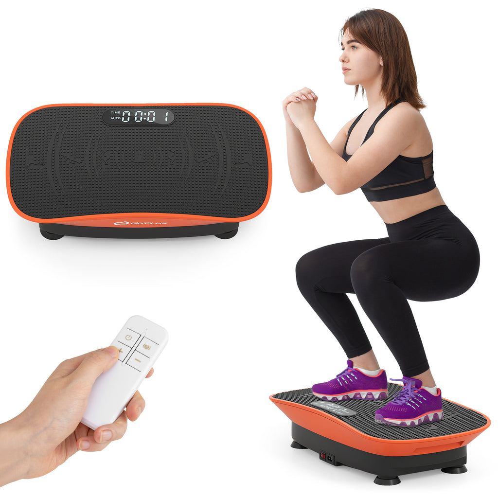 20 Inch Vibration Plate Exercise Machine for Fat Loss & Lymphatic Drainage - Orange, 10 Speed Levels