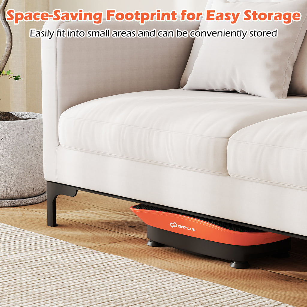 20 Inch Vibration Plate Exercise Machine for Fat Loss & Lymphatic Drainage - Orange, 10 Speed Levels