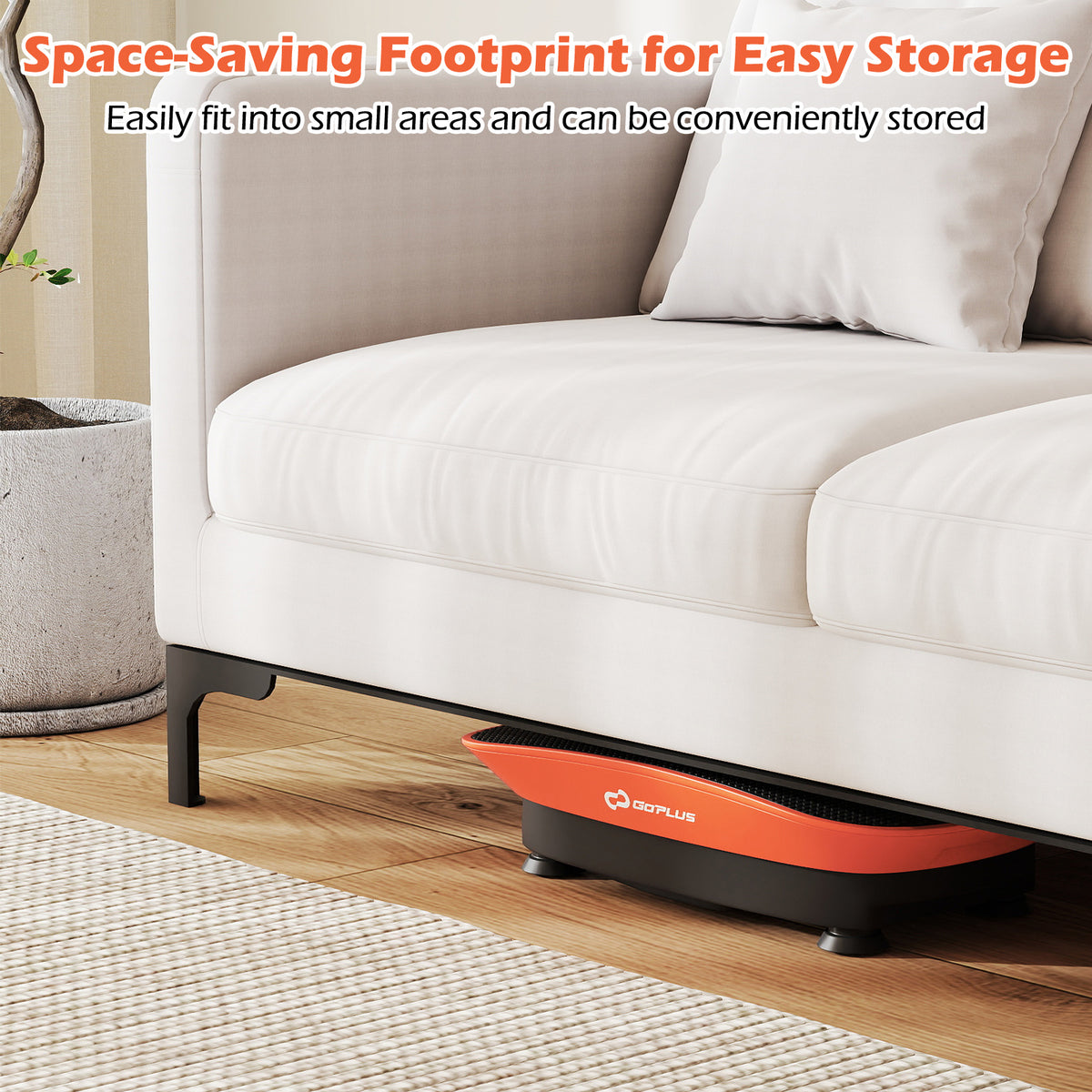 20 Inch Vibration Plate Exercise Machine for Fat Loss & Lymphatic Drainage - Orange, 10 Speed Levels