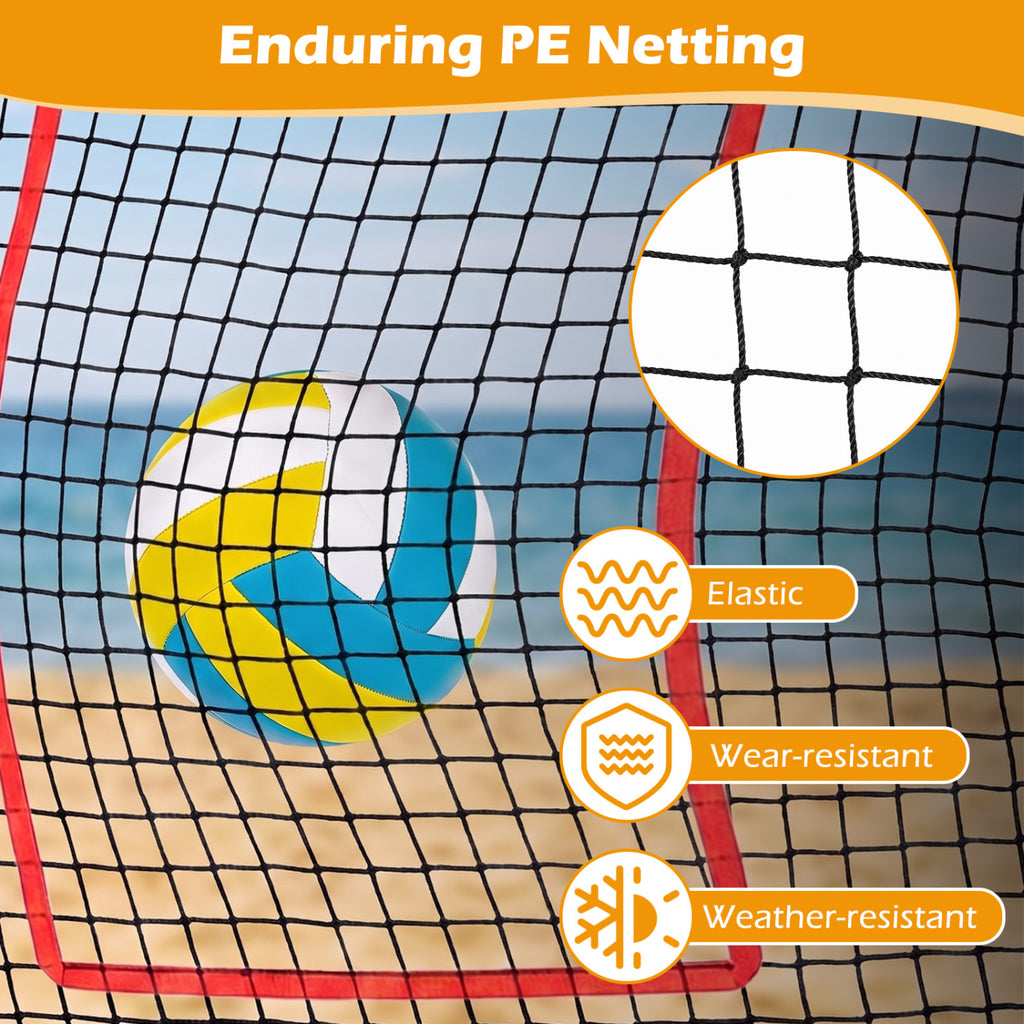 Volleyball Rebounder Net with 4 Adjustable Angles for Bumping and Spiking - Heavy Duty Outdoor Practice Equipment