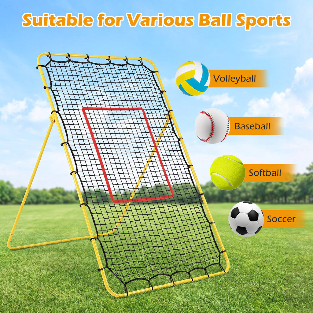 Volleyball Rebounder Net with 4 Adjustable Angles for Bumping and Spiking - Heavy Duty Outdoor Practice Equipment