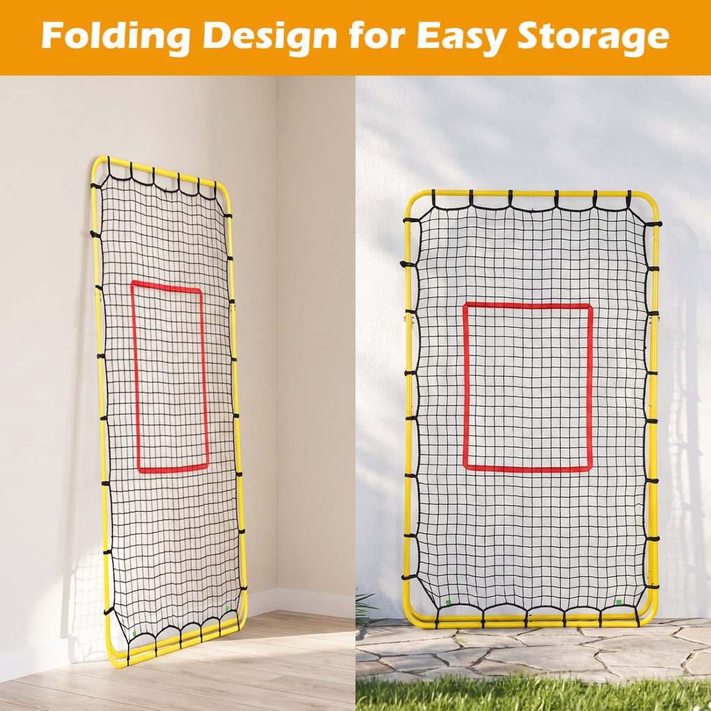 Volleyball Rebounder Net with 4 Adjustable Angles for Bumping and Spiking - Heavy Duty Outdoor Practice Equipment