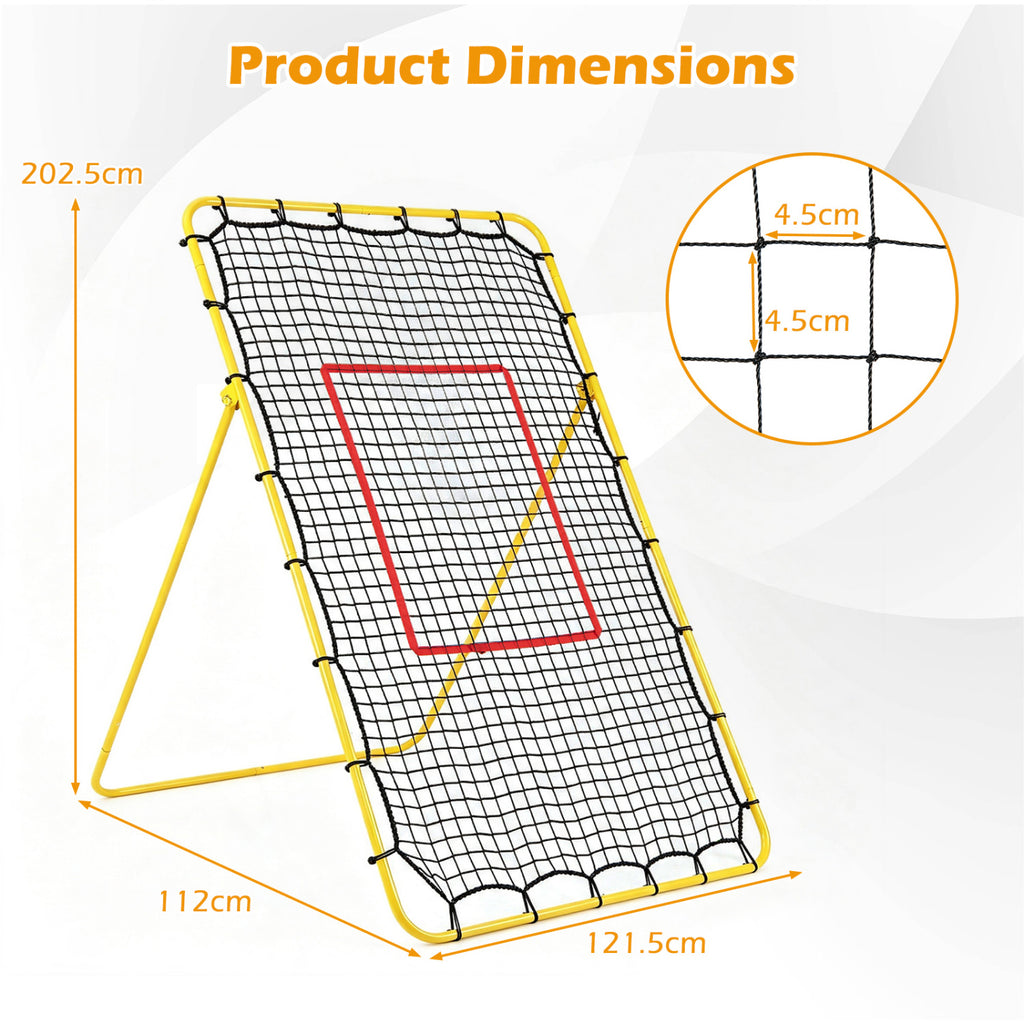 Volleyball Rebounder Net with 4 Adjustable Angles for Bumping and Spiking - Heavy Duty Outdoor Practice Equipment