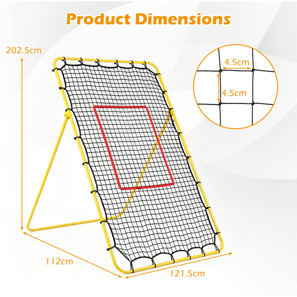 Volleyball Rebounder Net with 4 Adjustable Angles for Bumping and Spiking - Heavy Duty Outdoor Practice Equipment