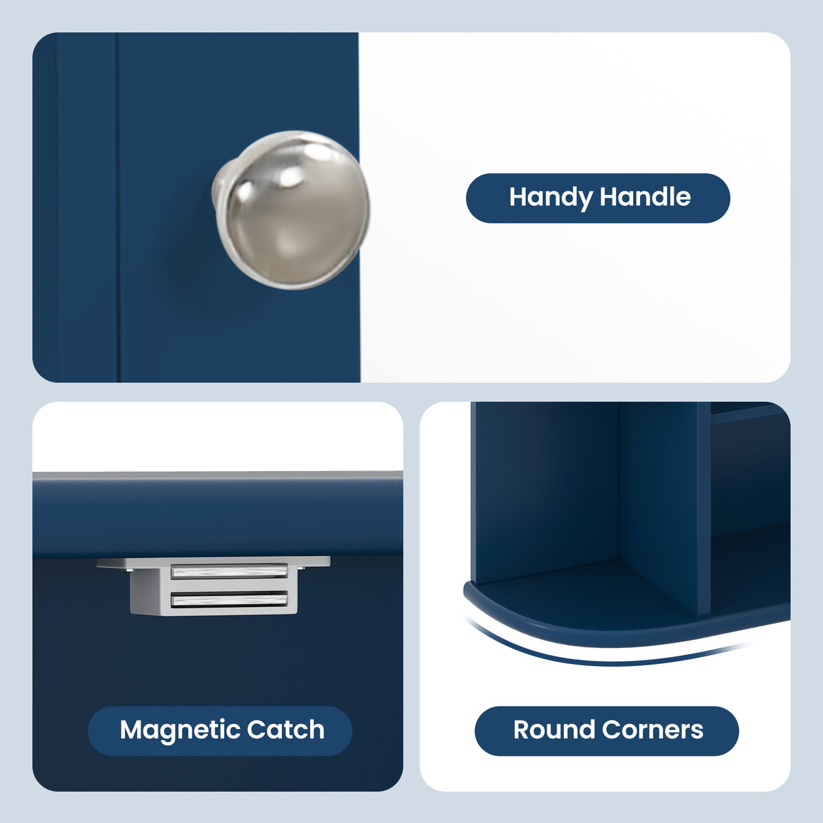 Wall-Mounted Bathroom Mirror Cabinet with Storage Shelves