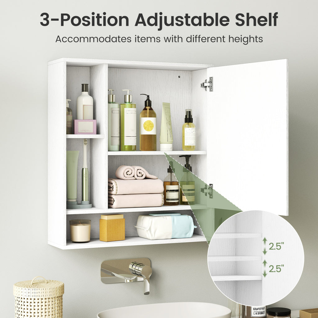 Wall Mounted Bathroom Cabinet with Mirror Single Door
