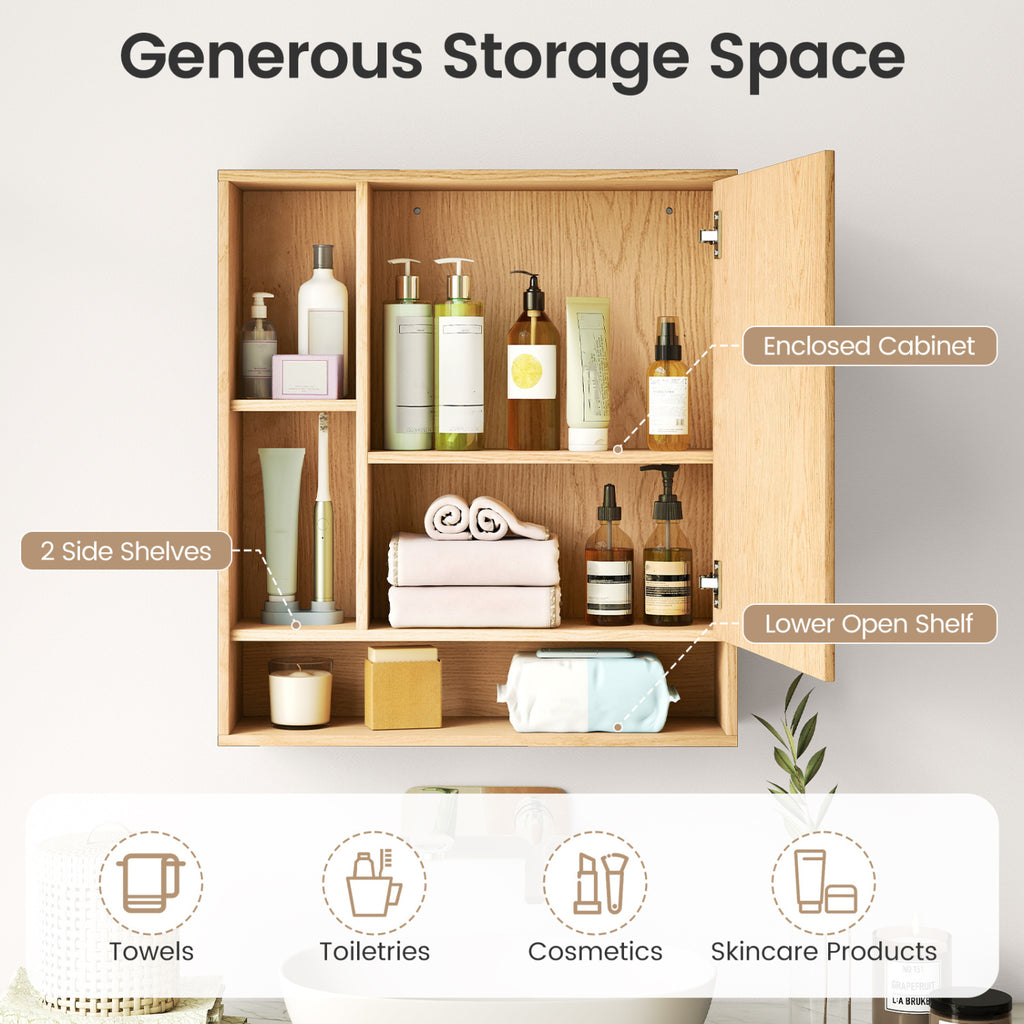 Wall Mounted Bathroom Cabinet with Mirror Single Door