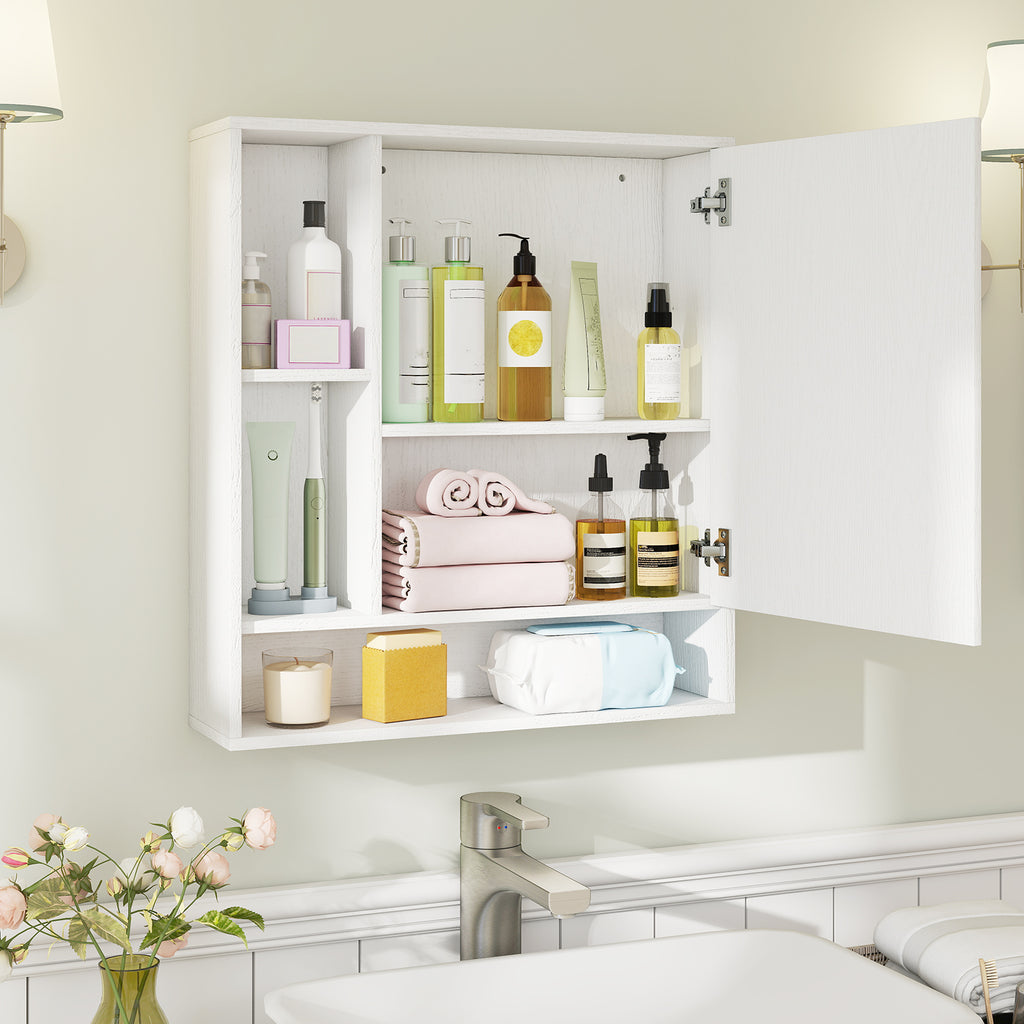 24" Wall-Mounted Bathroom Cabinet with Mirror - Walnut