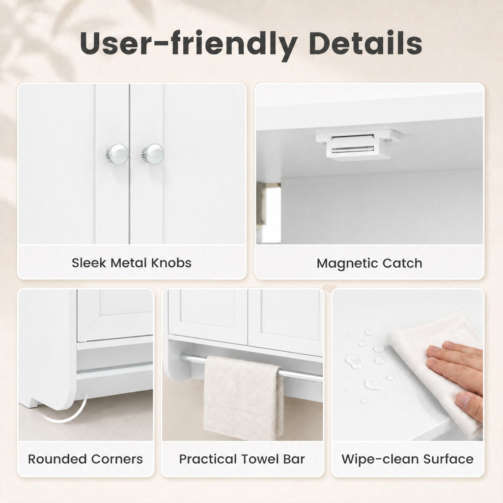 Wall Mounted Bathroom Storage Medicine Cabinet with Towel Bar