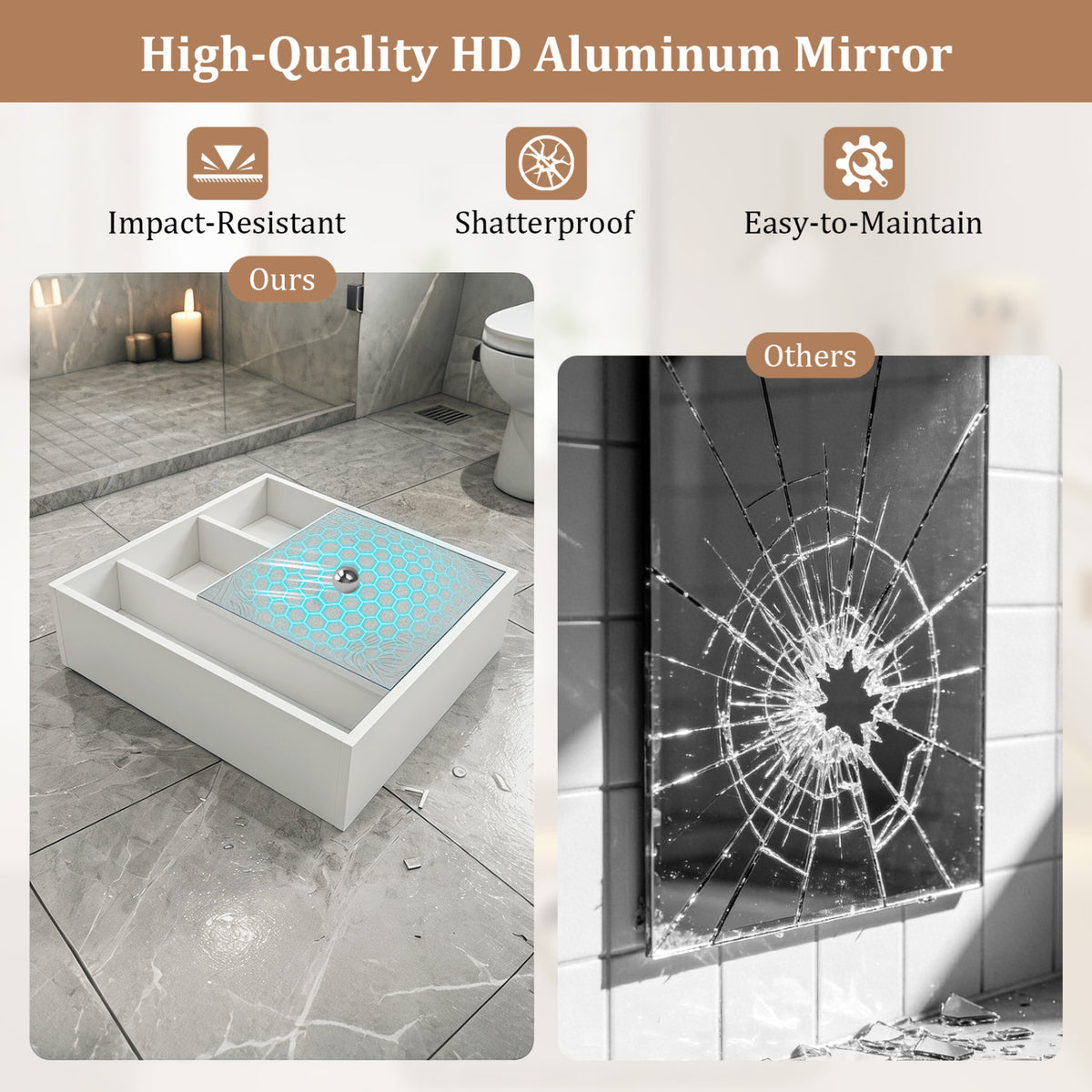 Wall-Mounted Mirror Cabinet with Shelves - White
