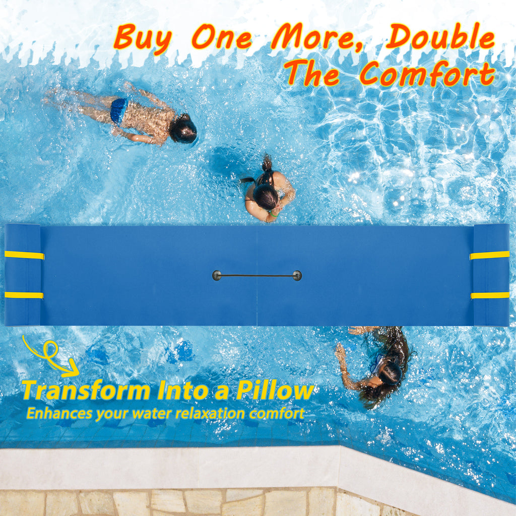 7' x 2' Water Mat with Safety Tether & Pillow for Lake Pool - Blue 7ft x 2ft x 1.5in