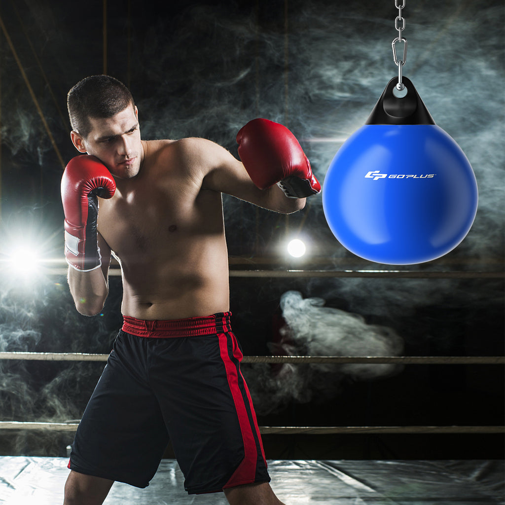 21 Inch Water Punching Bag with Adjustable Metal Chain - Blue