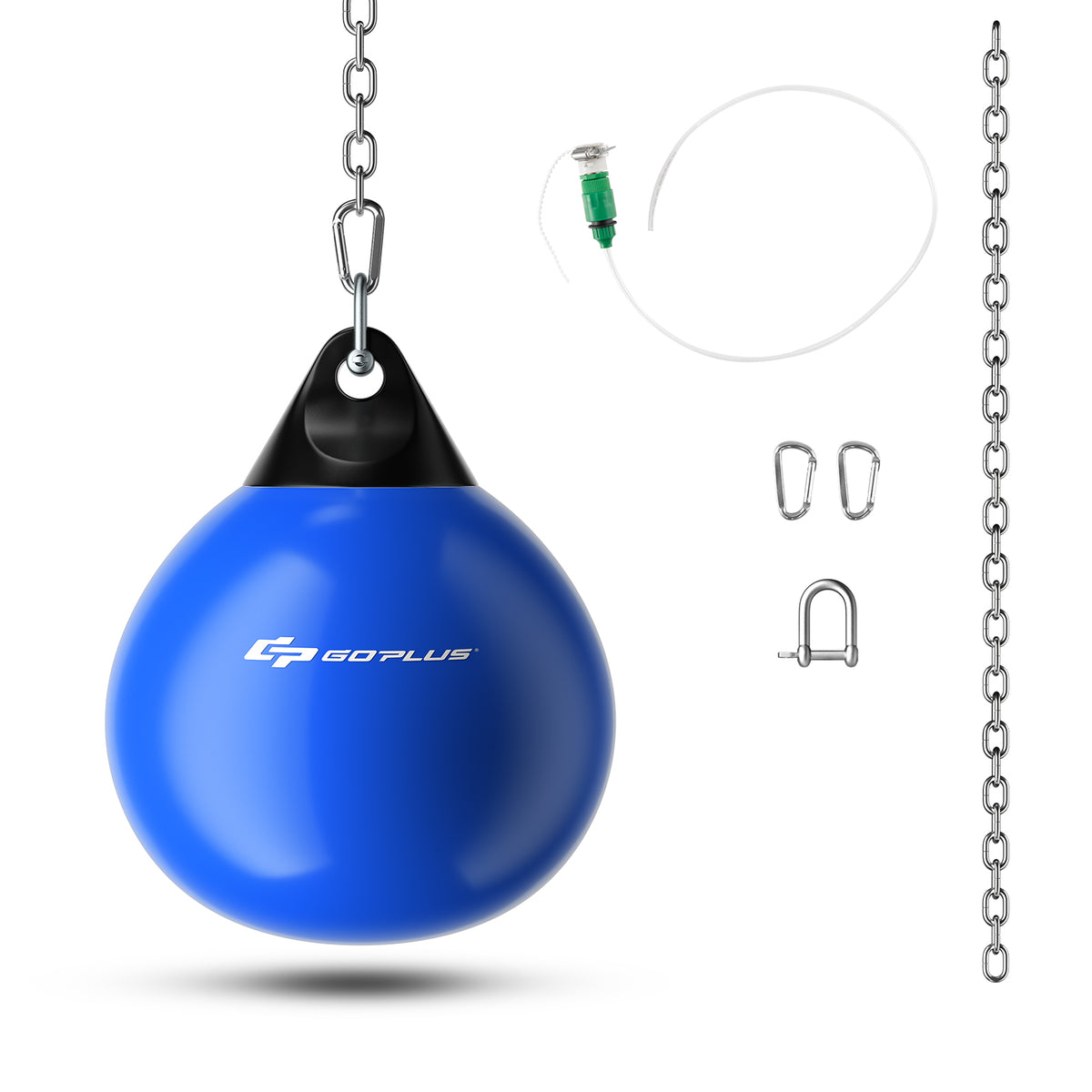 21 Inch Water Punching Bag with Adjustable Metal Chain - Blue