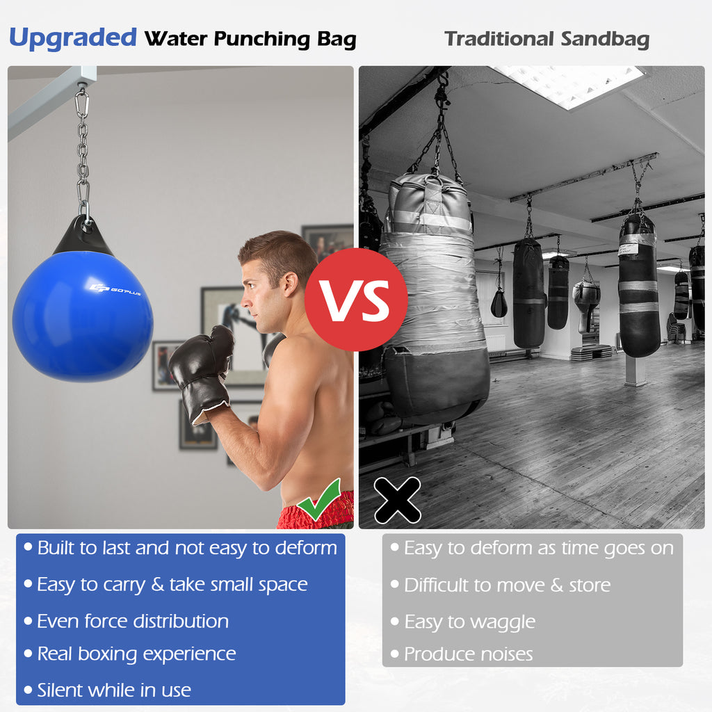 21 Inch Water Punching Bag with Adjustable Metal Chain - Blue