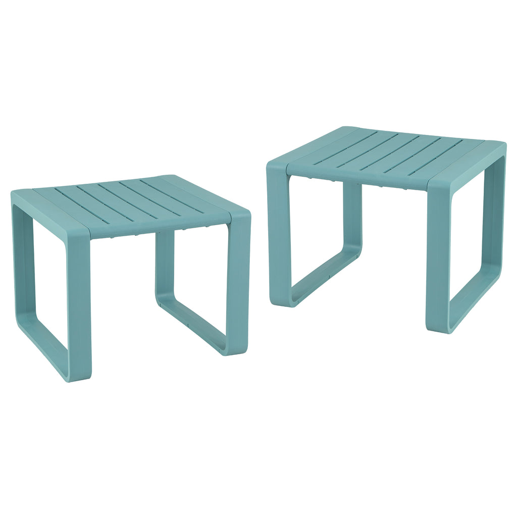 Weather-Resistant Adirondack Side Table Set of 2, Blue