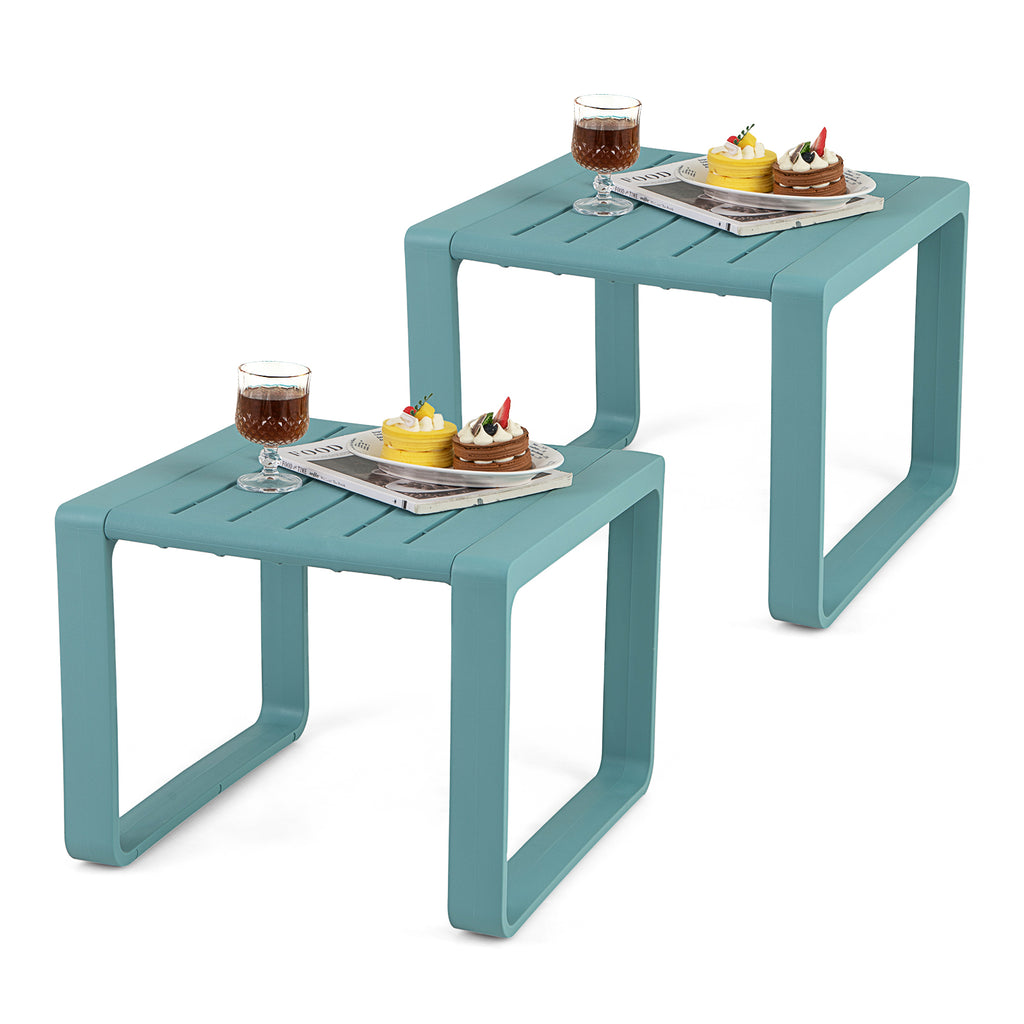 Weather-Resistant Adirondack Side Table Set of 2, Blue