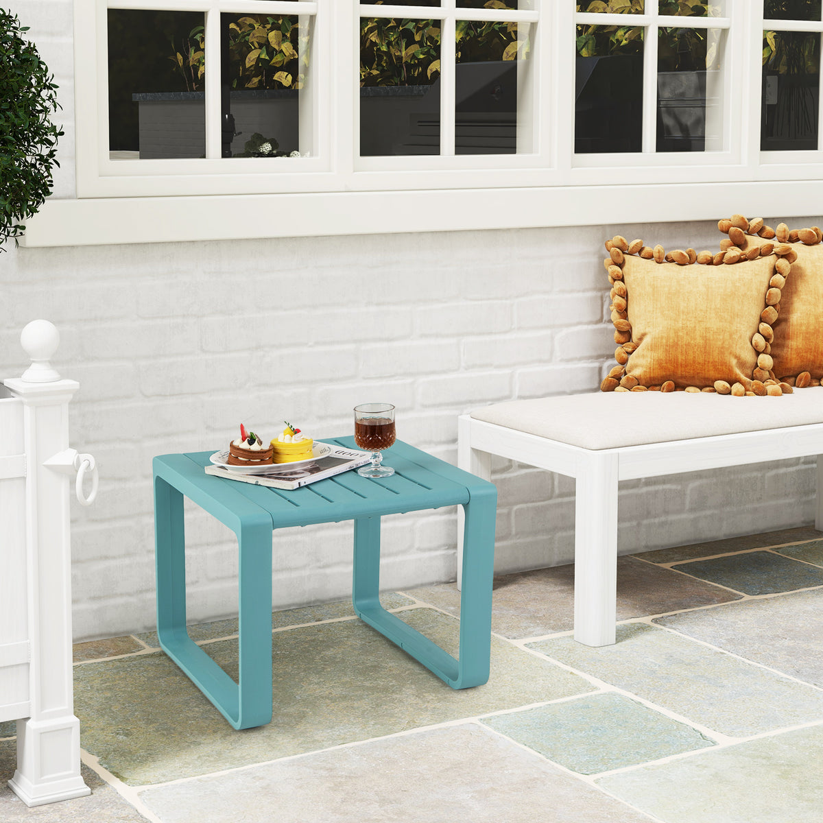 Weather-Resistant Adirondack Side Table Set of 2, Blue