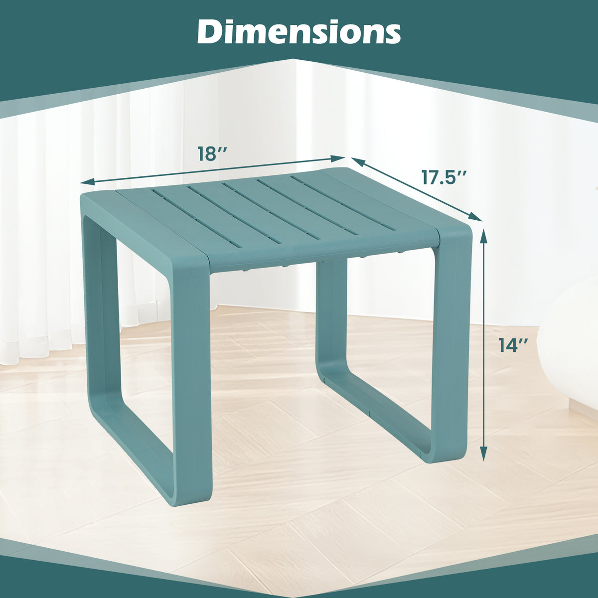 Weather-Resistant Adirondack Side Table Set of 2, Blue