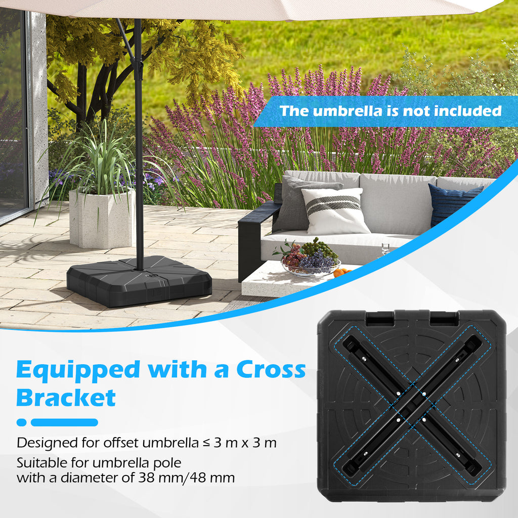 Weighted Offset Umbrella Base with Cross Bracket – 176 lbs