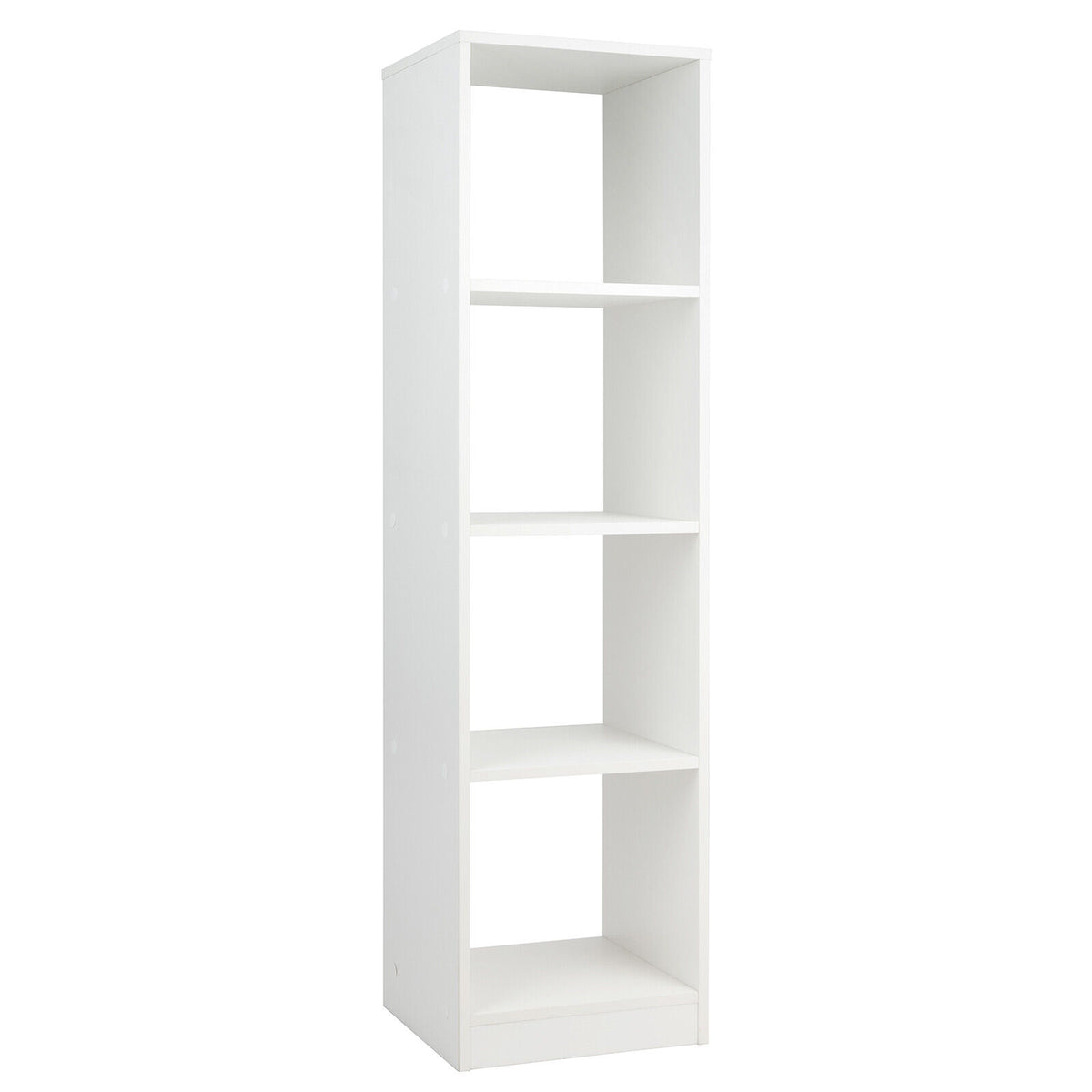 4-Cube Narrow Bookshelf with Anti-Tipping - White