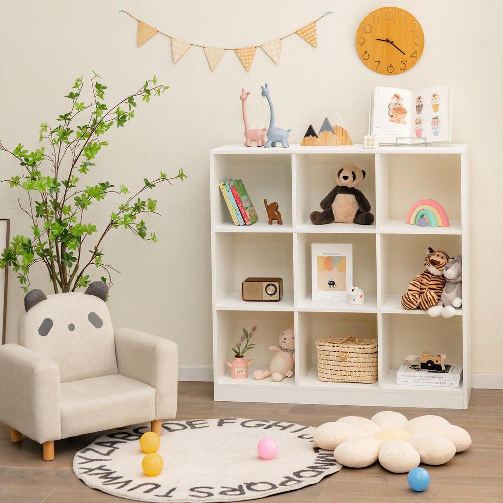 Modern 9-Cube Bookcase with 2 Anti-Tipping Kits for Books Toys