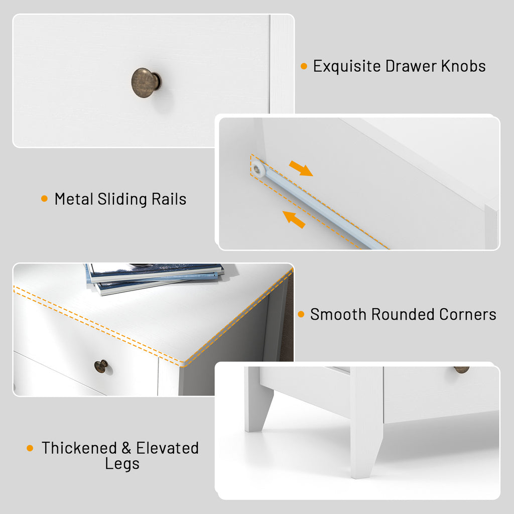 3 Drawer Dresser Chest, White