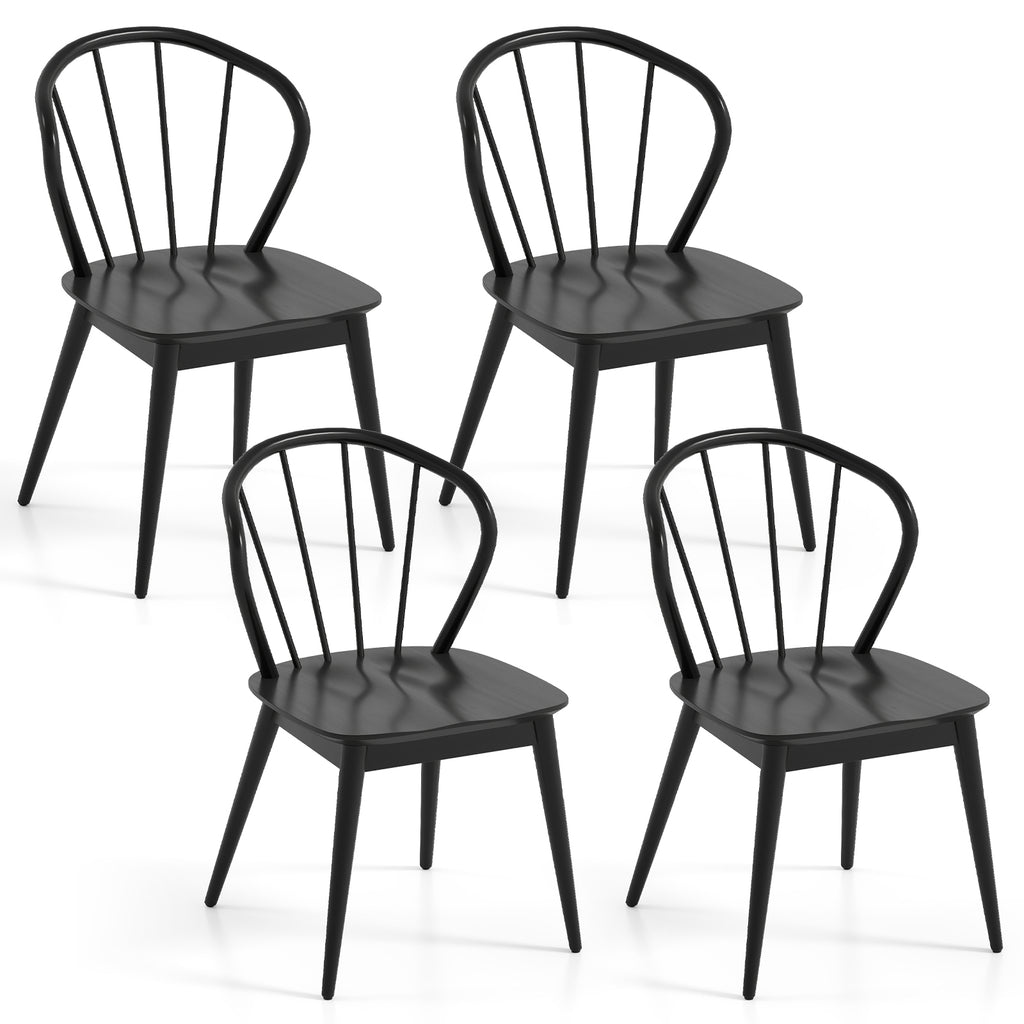 Windsor Dining Chairs Set of 4 – Black Spindle