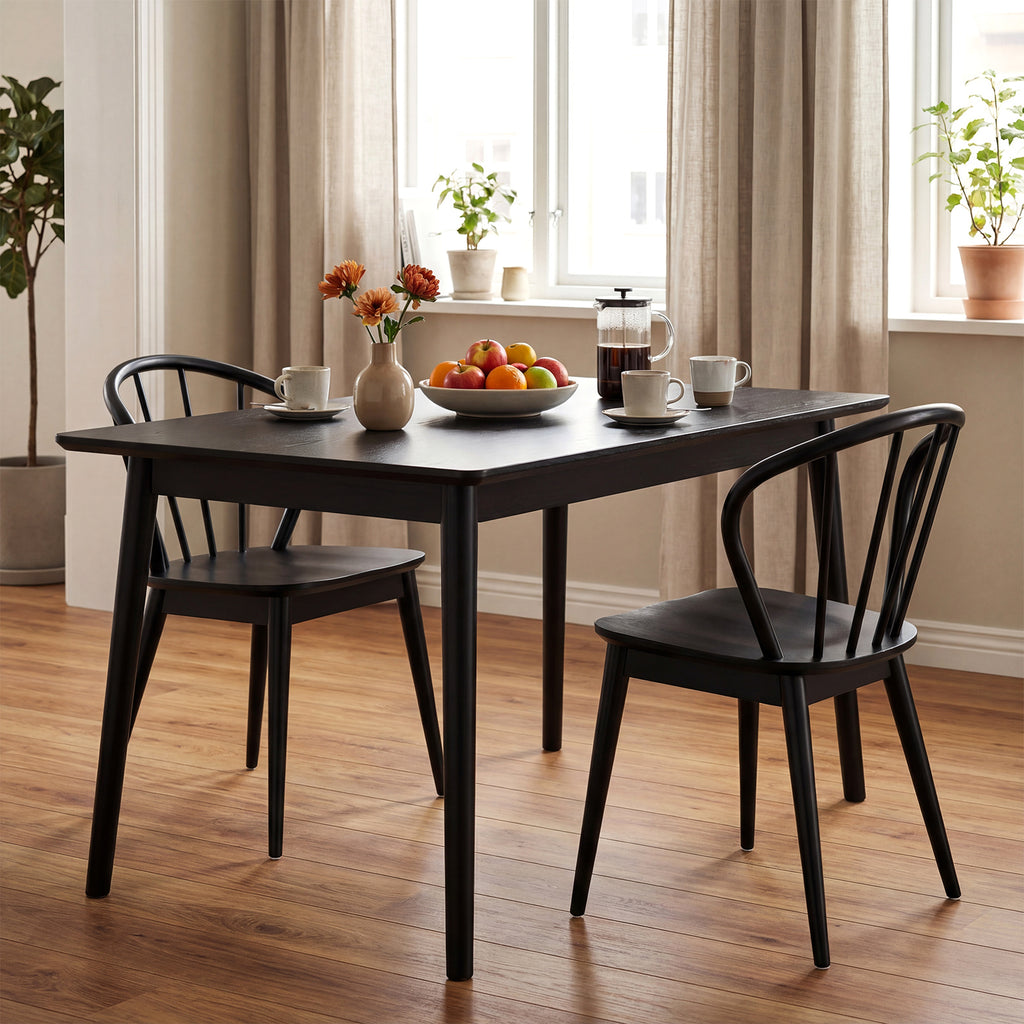 Windsor Dining Chairs Set of 4 – Black Spindle