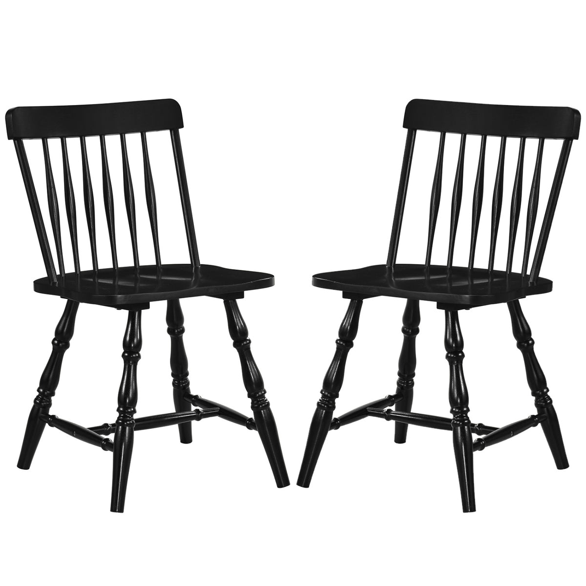 Windsor Dining Chairs Set of 2 with Spindle Back - Natural