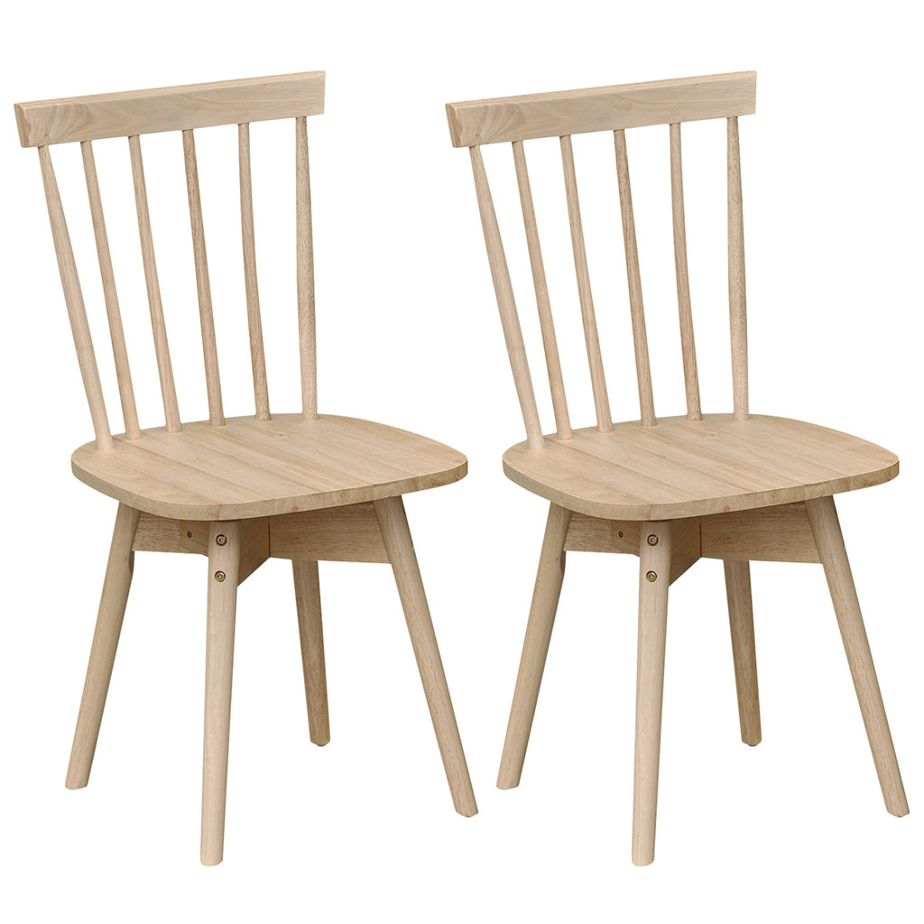 Mid Century Rubber Wood Dining Chairs Set of 4 with Swivel Seat - Walnut