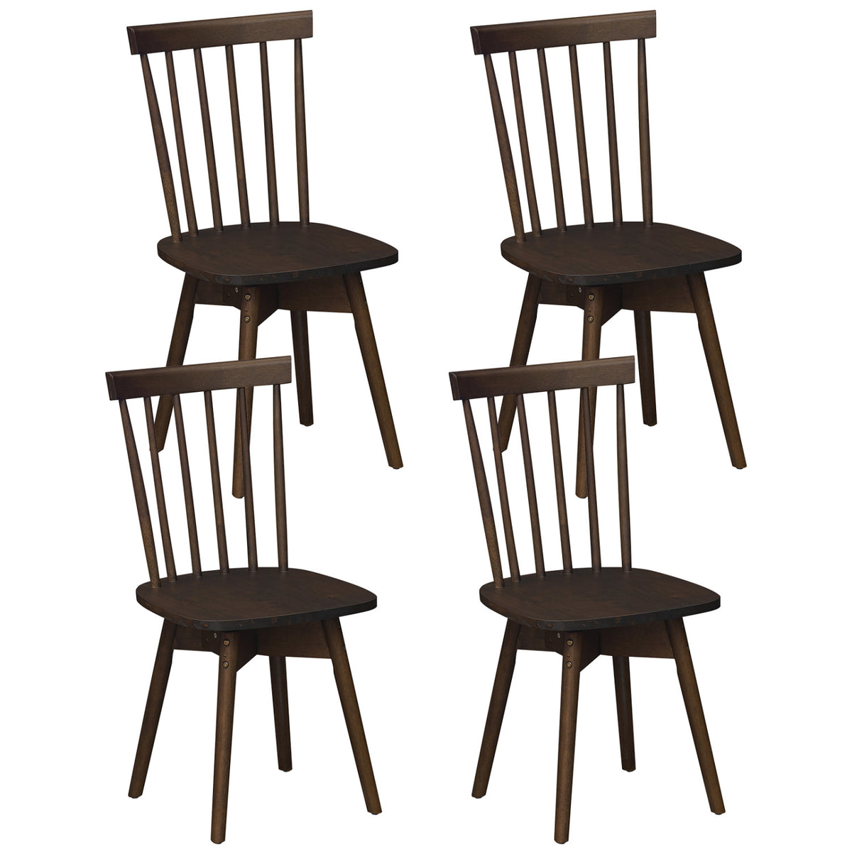 Mid Century Dining Chairs Set of 2, Walnut - Swivel Seat