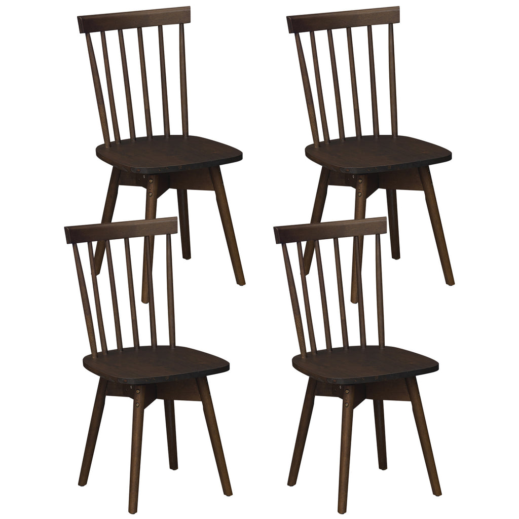 Windsor Dining Chairs Set of 2, Mid Century, Walnut