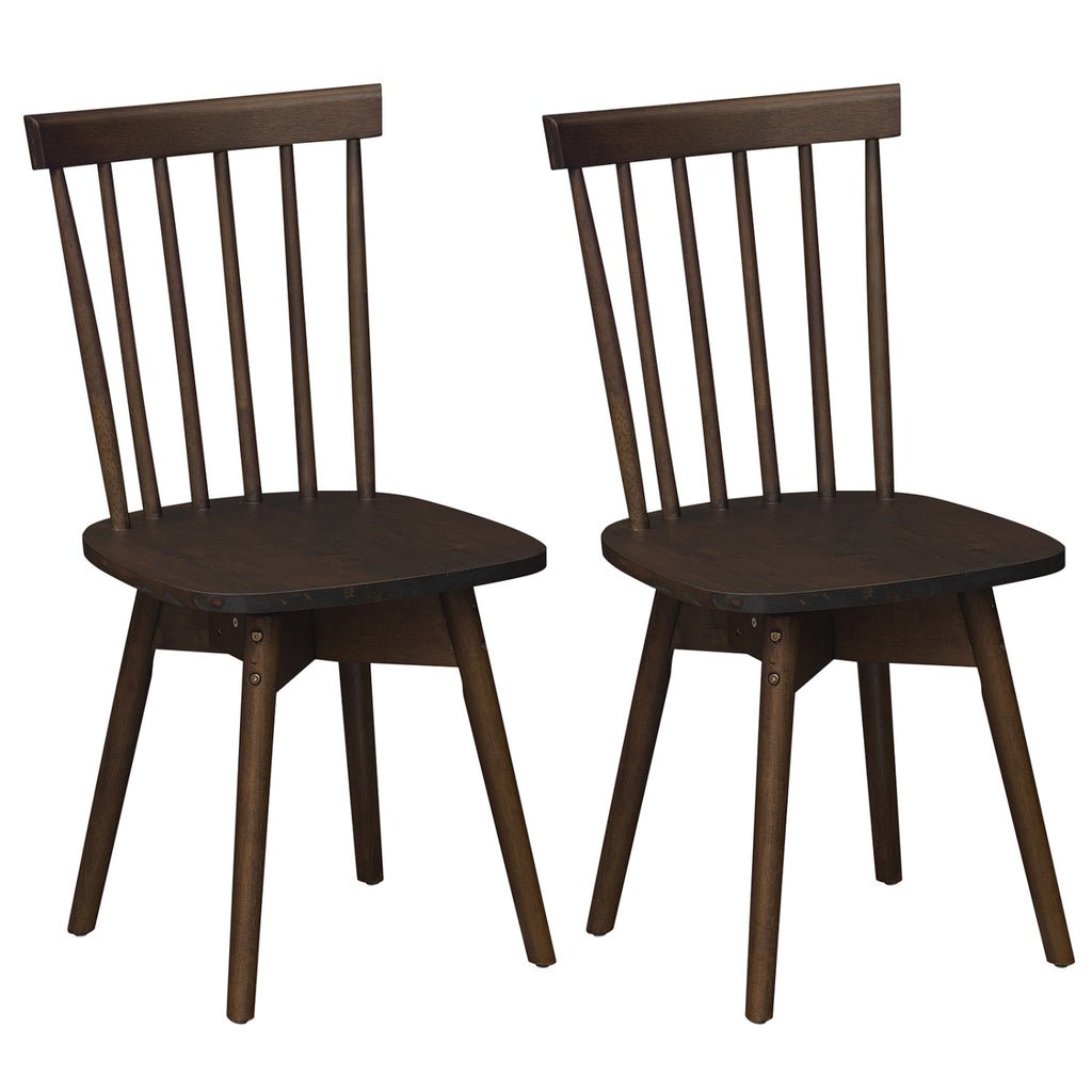 Windsor Dining Chairs Set of 2, Mid Century, Walnut