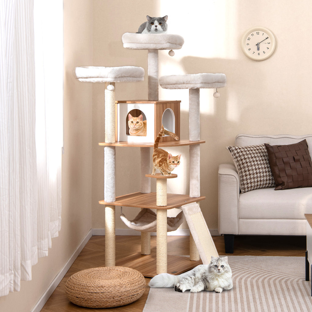 Natural 68-Inch Cat Tree with 3 Padded Perches Condo & Sisal Posts - Variation of THIS listing
