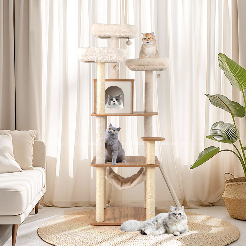 Natural 68-Inch Cat Tree with 3 Padded Perches Condo & Sisal Posts - Variation of THIS listing