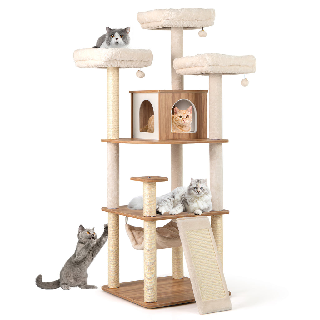 Natural 68-Inch Cat Tree with 3 Padded Perches Condo & Sisal Posts - Variation of THIS listing