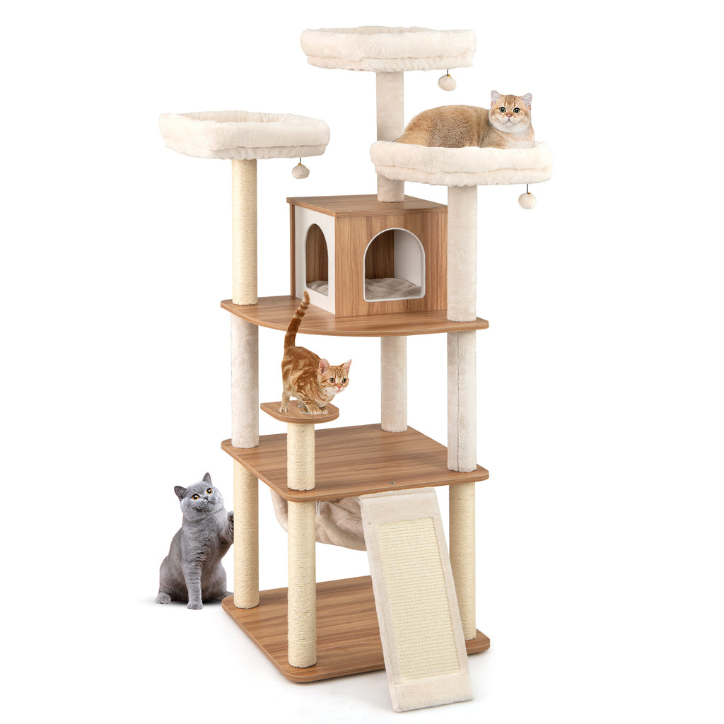 Natural 68-Inch Cat Tree with 3 Padded Perches Condo & Sisal Posts - Variation of THIS listing