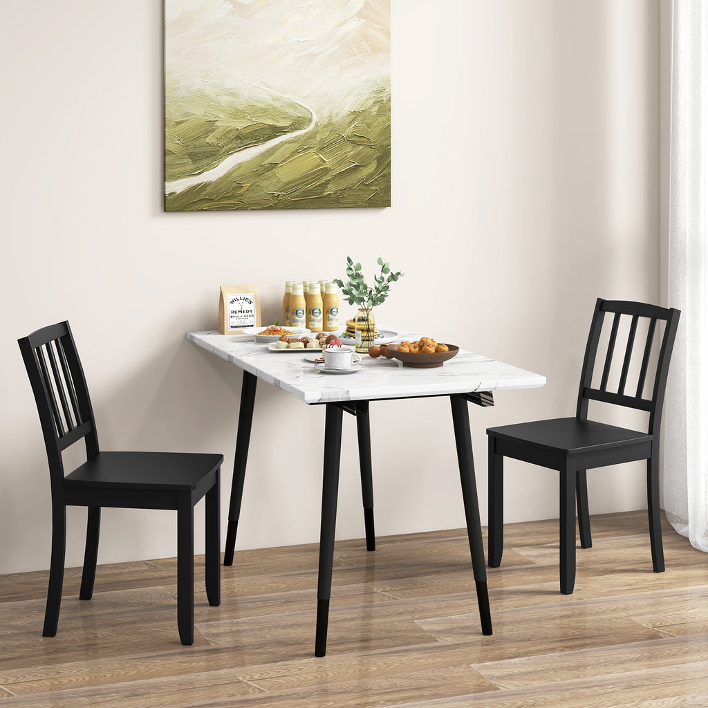 Wood Dining Chair Set of 2 - Black